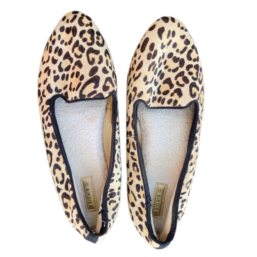 Birdies Starling Cheetah Print Calf Hair Loafers Flats Womens 8.5 Leopard Animal